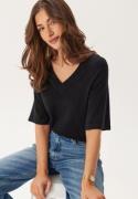 Object Collectors Item Objthess 2/4 LO V-NECK KNIT TO Black XL