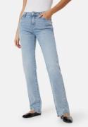 Pieces Pckelly Mid Waist Straight Jeans Light Blue Denim 30/32