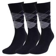 Amanda Christensen Strømper 3P True Ankle Argyle Sock Svart/Grå Str 39...