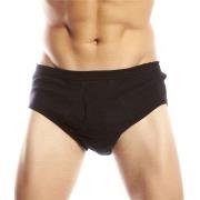 JBS Basic Fly Brief Svart bomull Large Herre