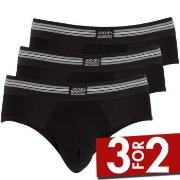Jockey 3P Cotton Stretch Brief Svart bomull Large Herre