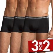Jockey 3P Cotton Stretch Short Trunk Svart bomull Medium Herre