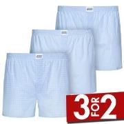 Jockey 3P Woven Soft Poplin Boxer Shorts Lysblå bomull XX-Large Herre