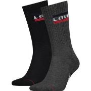 Levis Strømper 2P Sport Regular Cut Sock Svart/Grå Str 39/42