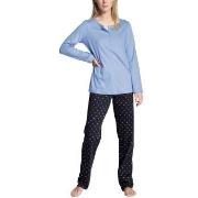 Calida Night Lovers Buttoned Pyjama Blå bomull Medium Dame