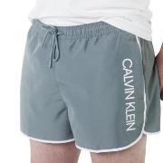 Calvin Klein Badebukser Core Solid Short Runner Swim Shorts Grå polyes...