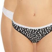 Calvin Klein Truser 2P One Cotton Stretch Thong Svart/Hvit bomull Medi...