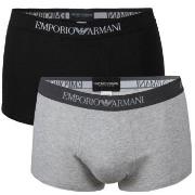 Armani Pure Cotton Trunk 2P Grå/Svart bomull Medium Herre