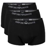 Armani Pure Cotton Trunks 3P Svart bomull Large Herre