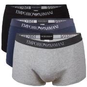 Armani Pure Cotton Trunks 3P Grå/Blå bomull Medium Herre