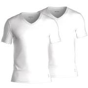 BOSS 2P Cotton Stretch Slim Fit V-Neck T-shirt Hvit bomull Medium Herr...