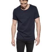 Bread and Boxers Crew Neck Relaxed Marine økologisk bomull Large Herre