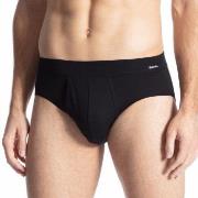 Calida Cotton Code Brief With Fly Svart bomull Medium Herre