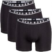 BOSS 3P Cotton Stretch Boxer Brief Long Svart bomull Medium Herre