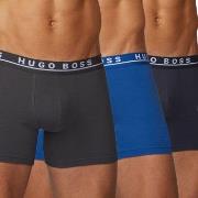 BOSS 3P Cotton Stretch Boxer Brief Long Blå/Grå bomull Large Herre