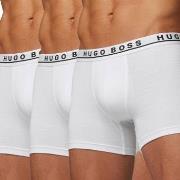BOSS 3P Cotton Stretch Boxer Brief Long Hvit bomull Small Herre