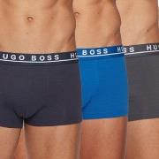 BOSS 6P Cotton Stretch Trunks Grå/Blå bomull Small Herre