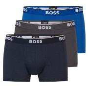 BOSS 3P Cotton Stretch Trunks Grå/Blå bomull Medium Herre