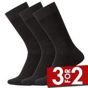 Claudio Strømper 3P Rib Heavy Cotton Socks Svart Str 40/47 Herre