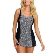 Damella Esther Basic Swimsuit Dress Svart/Hvit 40 Dame