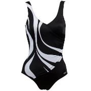 Damella Julia Basic Swimsuit Svart/Hvit 38 Dame