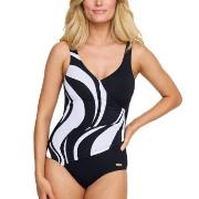 Damella Julia Basic Swimsuit Svart/Hvit 54 Dame