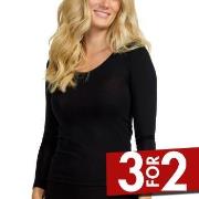 Damella Wool And Silk Long Sleeve Top Svart ull 44 Dame