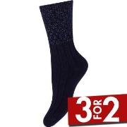 Decoy Strømper Cosy Mohair Lurex Sock Blå Mønster Strl 37/41 Dame