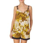 DKNY Rooftop Ready Tank and Boxer Set Gul Mønster viskose Medium Dame