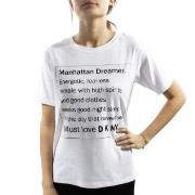 DKNY Spell It Out Short Sleeve Tee Hvit Small Dame