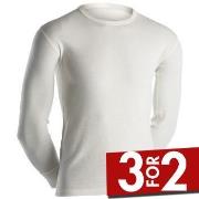 Dovre Long Sleeve Wool Crew Neck Hvit merinoull X-Large Herre