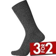 Egtved Strømper Wool Broadrib Sock Mørkgrå  ull Str 38/40