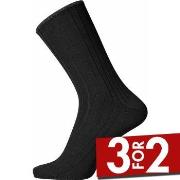 Egtved Strømper Wool No Elastic Rib Socks Svart Str 45/48