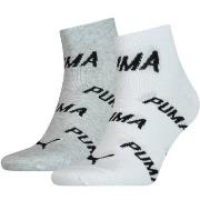 Puma Strømper 2P BWT Quarter Sock Hvit/Grå Str 39/42