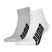Puma Strømper 2P Lifestyle Quarter Sock Hvit/Grå Str 39/42