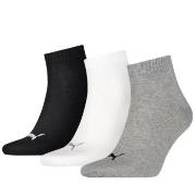 Puma Strømper 3P Quarter Socks Grå/Svart Str 39/42