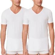 Schiesser 2P 95-5 Organic Cotton V-Neck Hvit økologisk bomull Medium H...