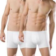 Schiesser 2P Essentials Boxer Briefs Hvit bomull Small Herre