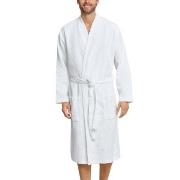 Schiesser Essentials Waffle and Terry Bathrobe Hvit bomull Large Herre