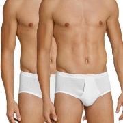 Schiesser 2P Original Classics Double Rib Briefs Hvit bomull Large Her...