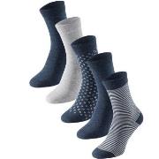 Schiesser Strømper 5P Women Socks Marine mønster Str 39/42 Dame