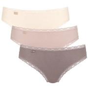 Sloggi Truser 3P 24 7 Weekend Tai Rosa/Beige bomull 46 Dame