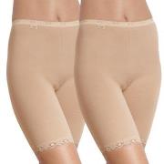 Sloggi Truser 2P Dam Basic Long Beige bomull 50 Dame