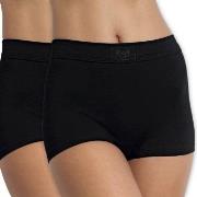 Sloggi Truser 2P Double Comfort Shorts Svart bomull 42 Dame