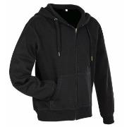 Stedman Active Hooded Sweatjacket For Men Svart X-Large Herre