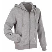 Stedman Active Hooded Sweatjacket For Men Gråmelerad Small Herre