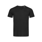 Stedman Ben V-neck For Men Svart ringspunnet bomull Small Herre
