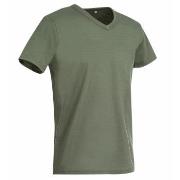 Stedman Ben V-neck For Men Militærgrønn ringspunnet bomull XX-Large He...