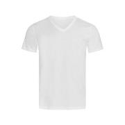 Stedman Ben V-neck For Men Hvit ringspunnet bomull Medium Herre
