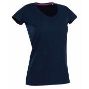 Stedman Claire V-neck Marine ringspunnet bomull X-Large Dame